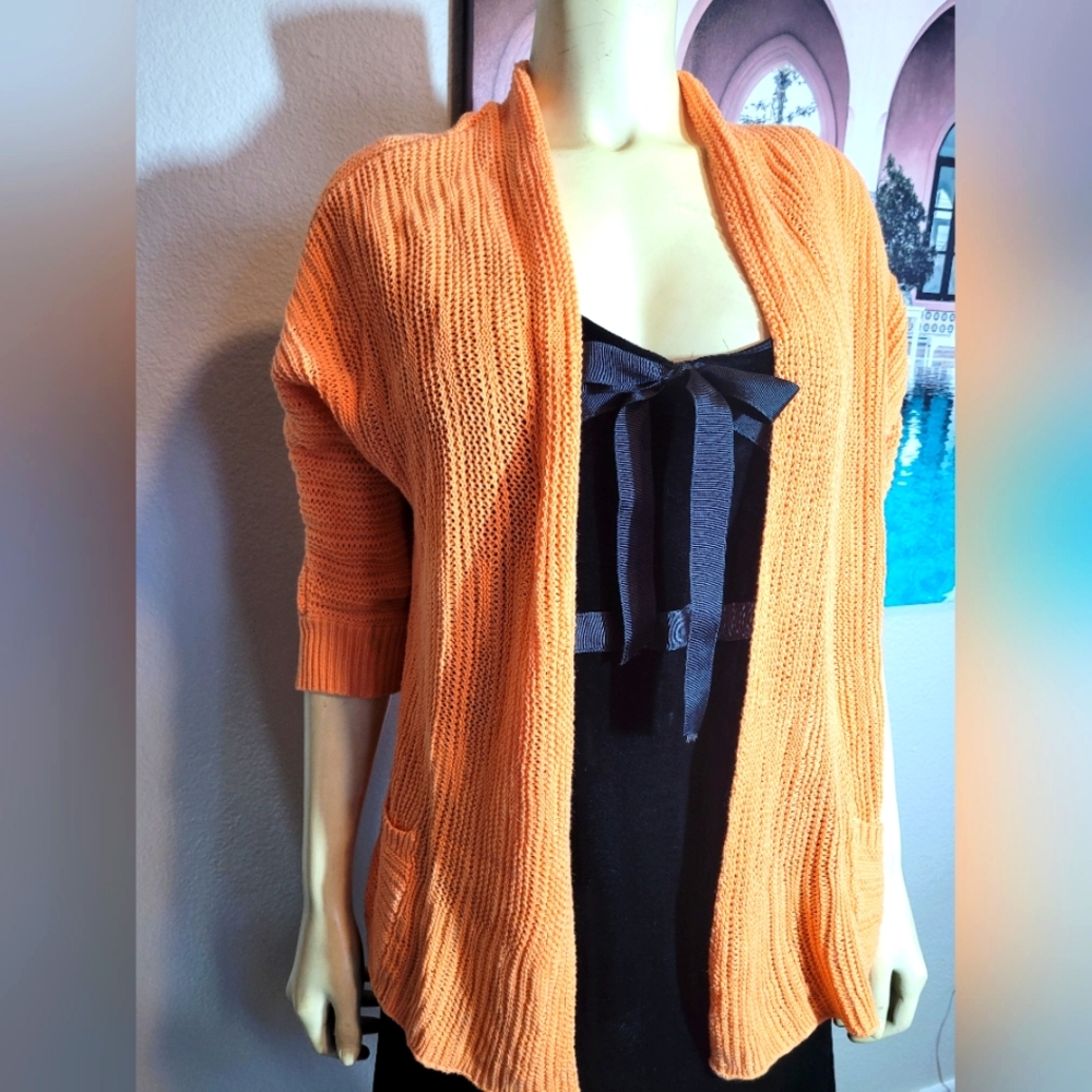Chico's orange knit sweater 2